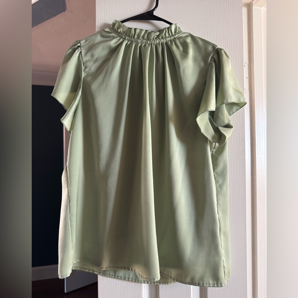 PrettyGarden Green Ruffled Top